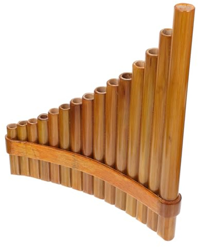 SWOOMEY Bambus Panflöte 15 Zoll G-ton Professionelle Holz Panflöte für Anfänger Geruchlos Umweltfreundlich Mittlere Größe Links Pädagogisches Musikinstrument