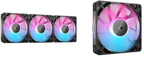 Bundle of CORSAIR iCUE Link RX120 RGB 120mm - Ventilateur Simple - Noir + CORSAIR iCUE Link RX120 RGB 120mm Ventilateurs PWM avec Hub Système iCUE Link - Triple Pack - Noir