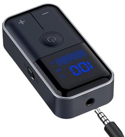 Sucritude Transmisor de Audio Inalámbrico | Receptor de Música | Jack 3.5mm Ranura TF Compacto Baja Latencia para de Sonido Estéreo Altavoces Casa Coche