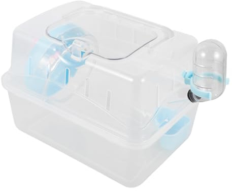 TOYZFRIENDY Transparenter Hamsterkäfig Tragbar mit Futter und Wasserversorgung Multifunktional Kleintier Transportbox für Hamster und Kleine Nager Outdoor Geeignet