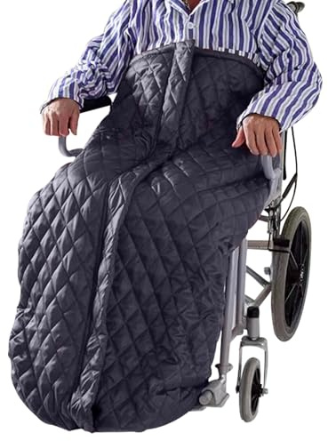 POONGURY Manta térmica para silla de ruedas, ligera, con cremallera, para la parte inferior del cuerpo, para personas mayores, color negro