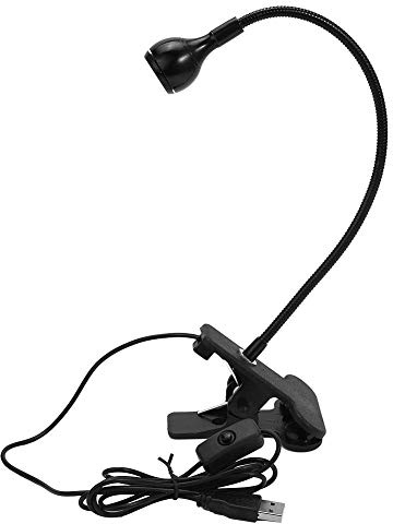 Nikou Leselampe Buch Klemme für Schreibtisch Bett, LED Klemmleuchte Schwanenhals Lampe, Flexible Leseleuchte Klemmlampe mit USB-Betrieb, Schreibtischlampe für Tisch Bett (Kaltweiß, 1 W)