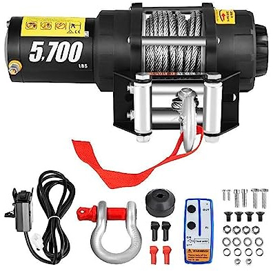 Argani Manuali Verricello elettrico, capacità 5700 libbre 42,6 '/ 13 m cavo d'acciaio impermeabile ATV UTV con telecomando wireless for traino fuoristrada