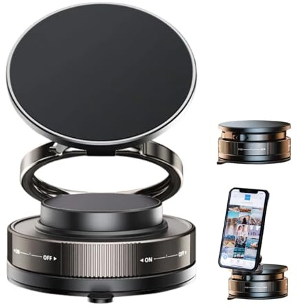 Soporte Magnético para Teléfono de Coche, Succión al Vacío, con Atracción Magnética Fuerte y Estable, Rotación Ajustable a 360°, Soporte para Teléfono Móvil de Coche para Salpicadero/Parabrisas