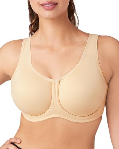 Wacoal Women's Simone Sport Unlined Full Coverage Underwire Sports Bra, 855170 36DD Naturally Nude