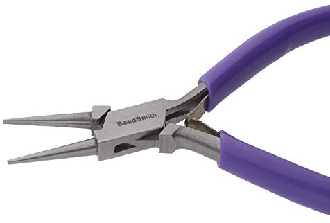 The Beadsmith Round Nose Pliers – Fine Tips – 4.5 inches (114mm) – PVC Grip Handle with Double Leaf Springs – Jewelry Making Tool for Creating Bracelets, Earrings and Necklaces