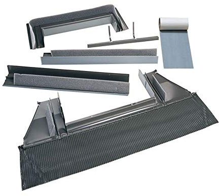 VELUX ECW 2246 0000C Skylight Flashing, 2222/2230/2234/2246 High-Profile Tile Roof Flashing w/Adhesive Underlayment for Curb Mount Skylights