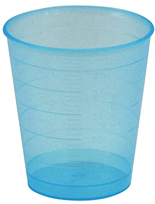 80 x Einmal-Medizinbecher in 5 Farben Füllmenge 30 ml, Farbe:Blau