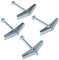 Merriway BH02495 (4 Pcs) Wing Spring Toggle with Machine Screw for Plasterboard Hollow Walls & Doors, M5 x 50mm (3/16 inch x 2 inch) - Pack of 4 Pieces, Silver