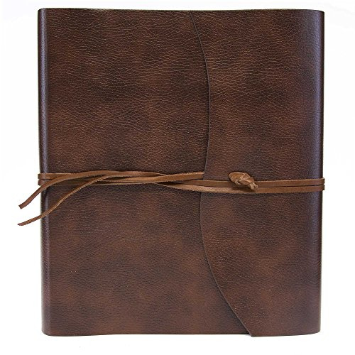 Tivoli Plaza Fotoalbum aus recyceltem Leder, Handgearbeitet in klassischem italienischem Stil, Geschenkschachtel inklusive 30x30 cm Braun