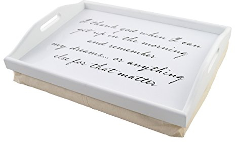 PrimoLiving Knietablett mit Griffen - 43 x 32 x 7 cm – Tablett als Laptopunterlage – Sofa oder Bett-Tablett – P-054