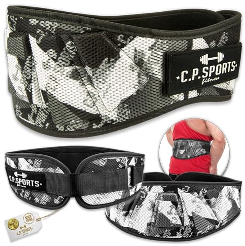 C.P.Sports Gewichthebergürtel – Fitness-Gürtel für Bodybuilding, Krafttraining, Gewichtheben | Trainingsgürtel für Damen & Herren aus robustem Nylon | Profi Ultra Leicht Gürtel für das Gym