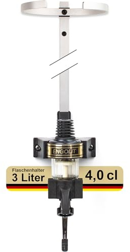 ENGOLIT 3 Liter Flaschenhalter - Made in Germany - (inkl. 4,0 cl Finger-Push-Dosierer) für lange/große Flaschen ab 40 cm