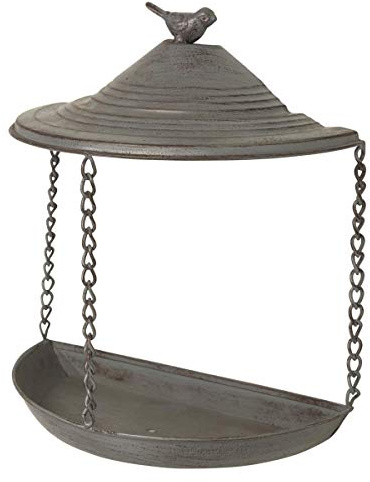 TRIXIE 55513 Vogeltränke/-Bad zur Wandmontage, Metall, 400 ml/22 × 25 × 11 cm, grau