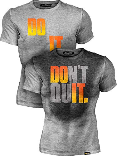 Actizio Schweiß Aktiviert Herren Gym Sport Training Fitness T-Shirt - Do It - Don't Quit (L)