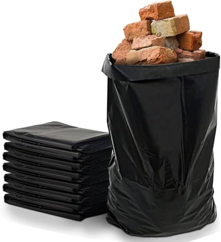 HOT BARGAINS 100 X Extra Strong Heavy Duty Black Rubble Sacks 32L 20 X 30,Garden waste Bags Black Builders Bags