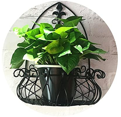 Portavasi Vasi e Accessori per Piante Portafiori da Muro per Soggiorno in Ferro battuto Mensola Decorativa a Parete Balcone Verde Decorazione del Giardino del Cortile Buona portanza e antiruggine S