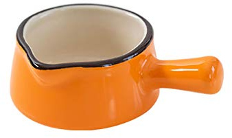 Gravy Boat Simple Small Milk Cup with Handle Household Ceramic Pointed Small Milk Jug Coffee Pour Milk Cup Mini Milk Jug Suitable for Fruit Honey Seasoning Snacks Gravy Sauce Boat(Orange)