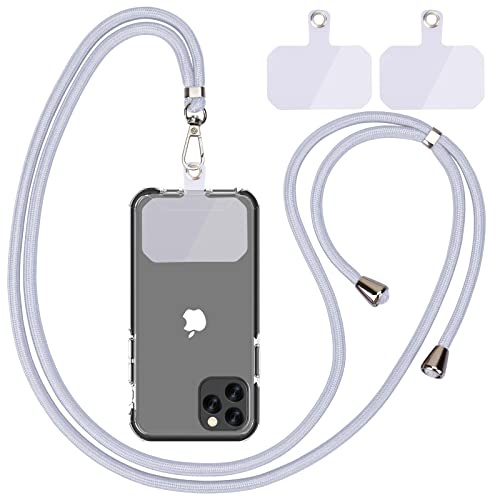Linkbro Handykette Universal, Handy Lanyard, Universelles Handy um den Hals hängend mit Pad Handy Lanyard, verstellbar und abnehmbar. (1grau)