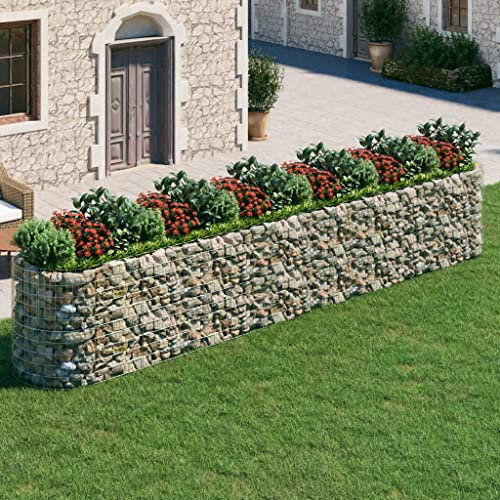 homiuse 6x1x1 M Cloture Jardin Exterieur Mur en Gabion JardinièRe Clã´Tures Dã©Coratives Claustra Exterieur Decoration Jardin pour Les Zones Commerciales Et RéSidentielles Pratique Et Beau