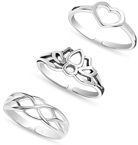 LeCalla 925 Sterling Silber Minimalistische Zehenringe Set Leichte Einfache Antike Offene Verstellbare Zehenringe für Frauen
