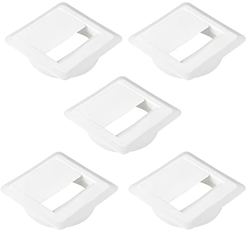 CAVO 5er Set Kabeldurchlass (70 x 70 mm, Höhe 18,3 mm, 60 mm Durchmesser, weiß) Kabeldurchführung, ideal für Kabel mit großen Steckern