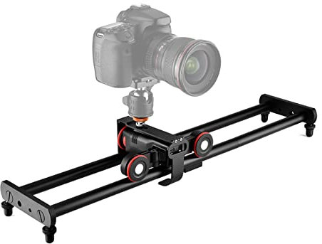Andoer Camera Slider Dolly L5i Pro Camera Video Dolly Electric Slider Kit with 3-wheel Auto Dolly Car APP Control Stepless Adjustable Speed 60cm Track Rail Camera Slider for DSLR Camera Camcorder