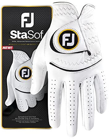 FootJoy StaSof Gant de Golf pour Homme, Perle/Noir, XL