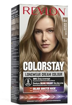 Revlon Colorstay Tinte Pelo Mujer, Coloración Permanente de larga duración, Incluye mascarilla potenciadora del color, Hasta 8 semanas de color, Tono 8.13 Rubio Claro Beige
