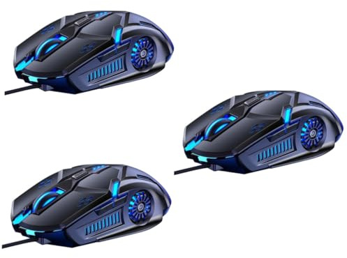 Hemobllo 3pcs Practical USB Gaming Mouse Fashionable Mouse for Home Use Mechanical Luminescent Feature