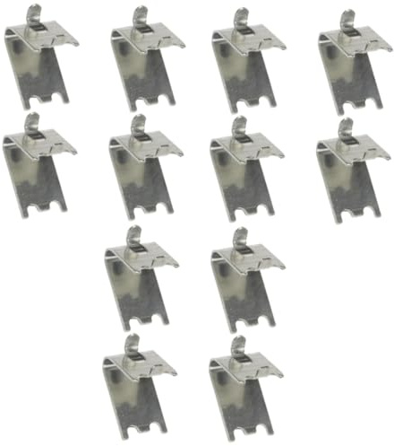 jojofuny 12pcs Fridge Shelf Clips Freezer Dividers Stainless Steel Shelf Clamps for Refrigerator