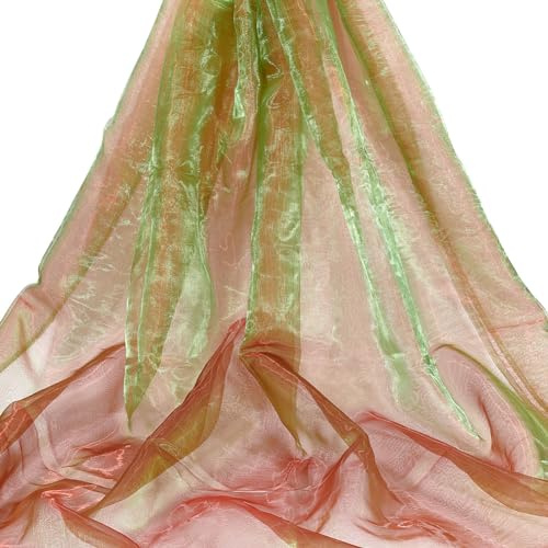 PH PandaHall Organza Lace Fabric 3mx1.5m Sheer Fabric Cloth Magic Shiny Fabrics Gauze Fabrics for Dress Stage Show Costume Wedding Clothing Accessories Photography Background