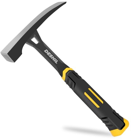 Mason's Hammer - 22 oz Masonry Tool with Forged Steel Construction & Shock Reduction Grip