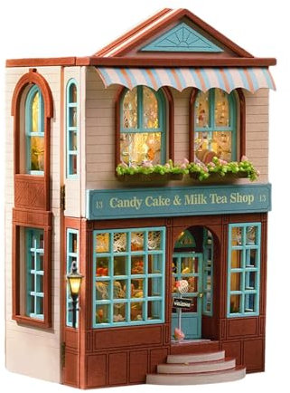 Miniatur-Haus-Set zum Selbermachen, Holzhaus-Set, Puppenhaus, Möbel-Set, Geschenke für Familie, Freunde, Ca