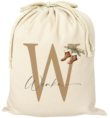 Manufaktur Liebevoll Geschenksack Weihnachten Geschenksack Nikolaus Nikolaussack personalisiert Weihnachtsmannsack mit Namen für Kinder und Erwachsene Geschenkesack (XL, Weihnachtsstrümpfe)