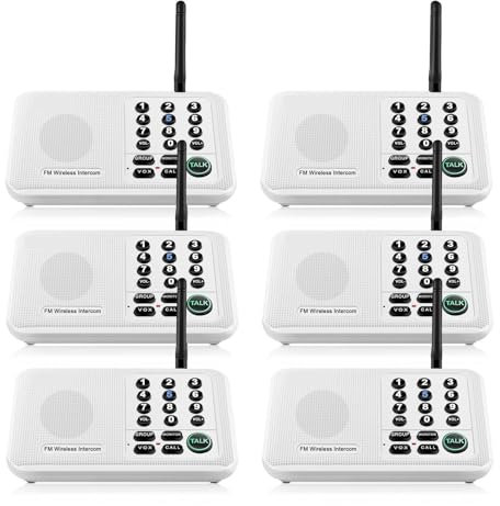 Citofono di interfono wireless One Piece for casa, ufficio, ufficio, 5280 Ft, di comunicazione da stanza a stanza a 10 canali a lungo raggio per le imprese(White)