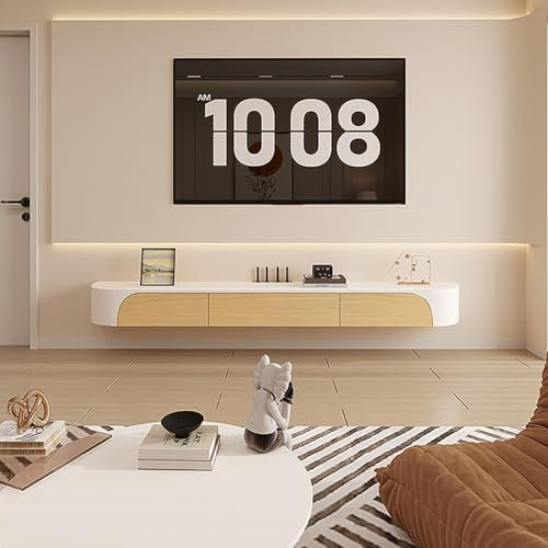 Meuble tv suspendu,meuble tv mural,Meuble Support Tv Flottant Support Tv Flottant,Murale Centre De Divertissement Console,Console TV flottante murale,Support Tv Pour Console Multimédia Murale en Bois(