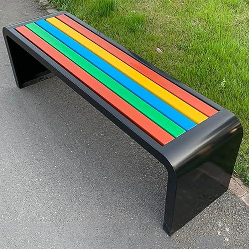 YCYHXJB Gartenbank, Gartenbank Wetterfest, Belastbar Bis 250 kg, Sitzbank Ohne Lehne für Terrasse, Veranda und Park(Black,150 * 40 * 45cm/59 * 16 * 18in)