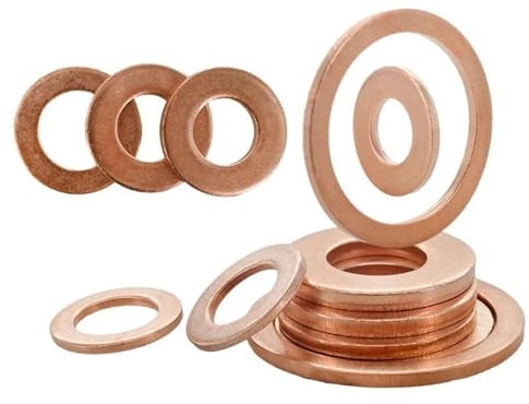 Unterlegscheiben, sortiert, 10 Stück, massives Kupfer, flache Öldichtscheiben, Ölablassschrauben, Dichtung, einfache Unterlegscheibe, massiver Ventilabstandshalter, M5, M6, M8, M10, M12, M14, M16, M18