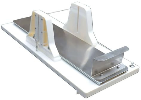 DOJBK Soap Cutter, Handmade Soap Cutting Machine, Adjustable Wire Soap Cutter, Acrylic Push Soap Cutter with Single Wire, Scale Max 94mm, for DIY Soap, Cheese, Butter, Cake