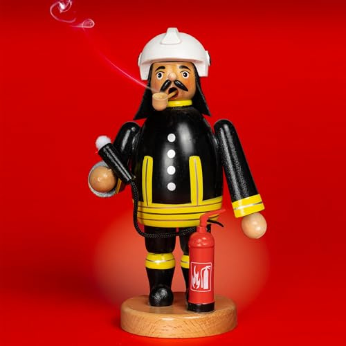 SIKORA Besondere Räuchermännchen Holz Räucherfigur Deko Weihnachtsfigur, Farbe/Modell:Feuerwehrmann - RM-S01