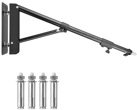 ZDETGU Väggfäste Bomarm Ljusstativ för Fotografering Strobeljus Monolight Softbox Reflektor Ljus Aluminiumlegering 5 Kg Lastkapacitet 180° Roterbar Längd 130 Cm 51,2 Tum (Längd 72cm-130cm)