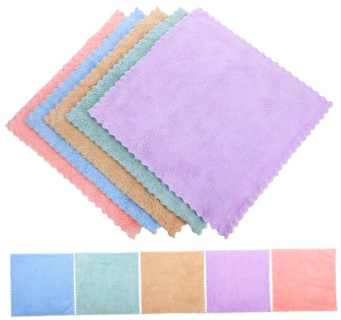 SUPVOX 10pcs Coral Fleece Washcloths 30x30cm Ultra Soft Face Towels for Bathroom and Showering, Microfiber Square Hand Towels with Makeup Remover Cloths, Assorted Colors and Adults