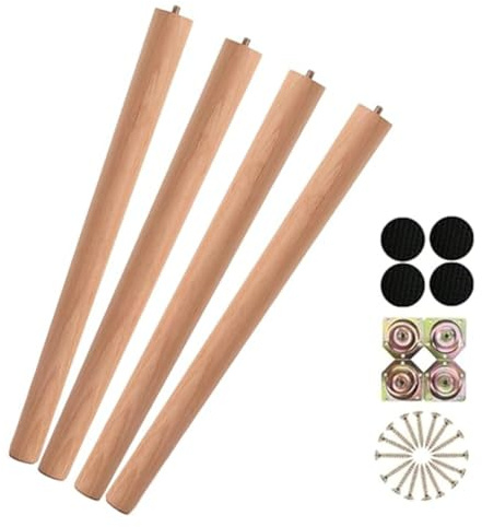 GSKFXJ 12 16 18 Wood Table Legs, Tapered Round Furniture Legs, Set Of 4 Solid Wood Replacement Desk Legs For Coffee Table Cupboard Dresser Night Stand Sofae(75cm/30in)