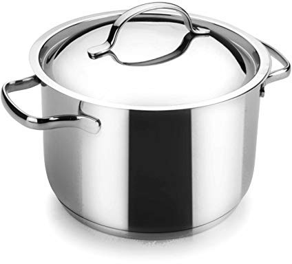 LACOR 32128 Fleischtopf mit Deckel 28 cm Basic | Aus lebensmittelechtem Edelstahl gefertigt; hohe Korrosionsbeständigkeit und Haltbarkeit im täglichen Gebrauch
