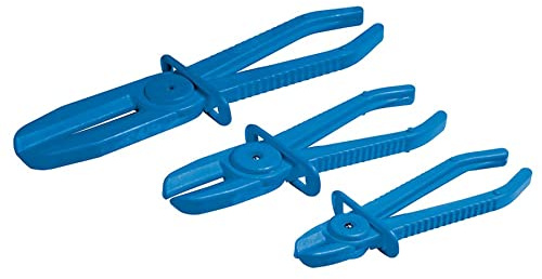 Dapetz ® 3Pcs Flexible Nylon Hose Pipe Clamp Set, Nylon Hose Line Clamp Tool Set, Brake Fuel Water Line Radiator Clamp, Plier Hands Free Tool Mixed Sizes (Blue)