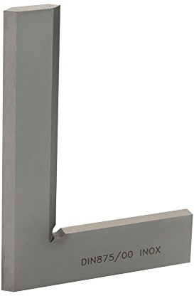 Équerre de précision plate en acier inoxydable 200 x 130 mm DIN 875/00