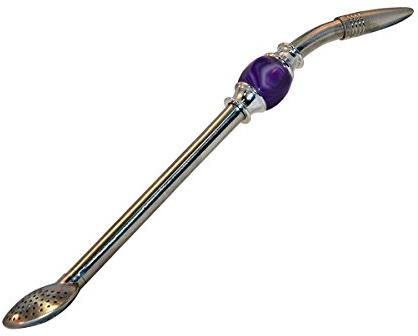 Rechere, filtro per cannuccia in acciaio inox Yerba Mate Tea Bombilla Gourd Viola
