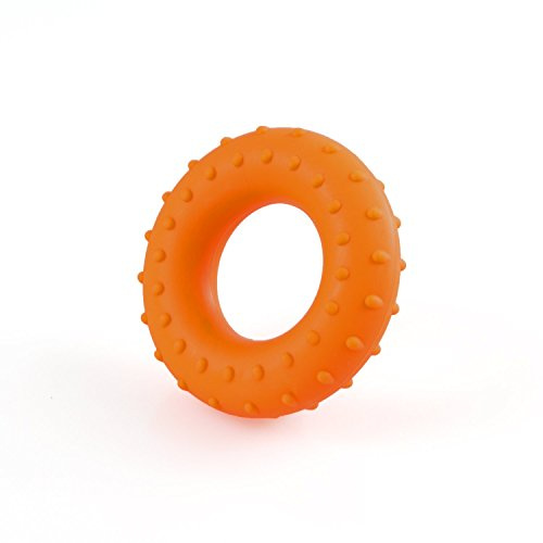 AFH Webshop Handtrainer Ring Silikon | Fingertrainer | Hand Grip Trainer | Grip Ring mit Noppen | Round BURL | 3 Verschiedene Widerstände (stark)