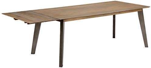 Ibbe Design Ansteckplatte Tischplatte für Malaga Ausziehbar Esstisch Natur Massiv Braun Lackiert Akazie Holz Esszimmer Tisch, L50xB100xH8 cm